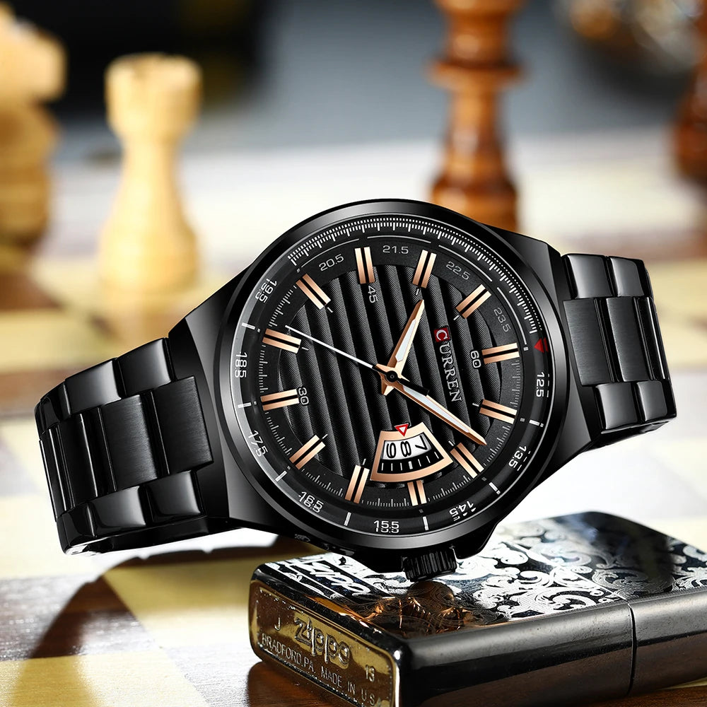 Man Brand Luxury Watch Gold White Top Brand CURREN Watches Stainless