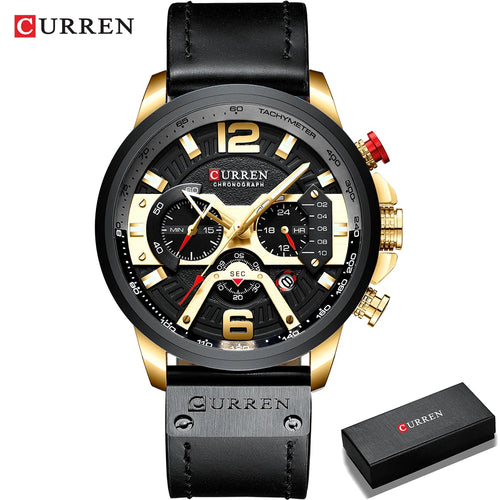 CURREN Casual Sport Watches for Men Top Brand Luxury Military Leather