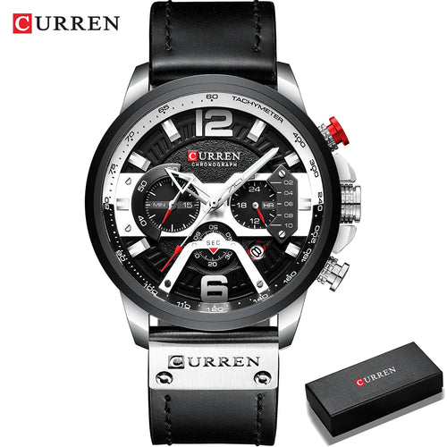 CURREN Casual Sport Watches for Men Top Brand Luxury Military Leather