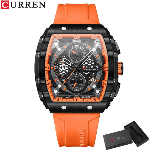 CURREN Top Brand Men's Watches Luxury Square Quartz Wristwatch