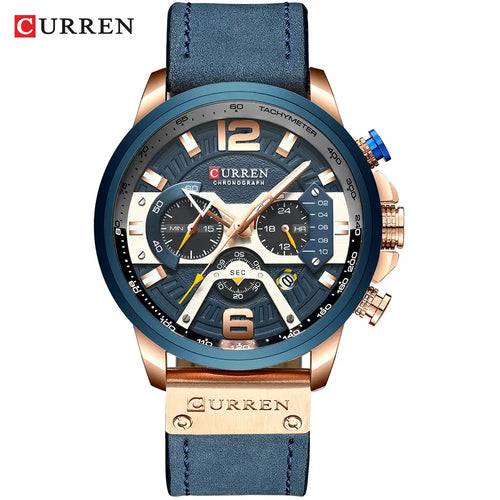 CURREN Casual Sport Watches for Men Top Brand Luxury Military Leather