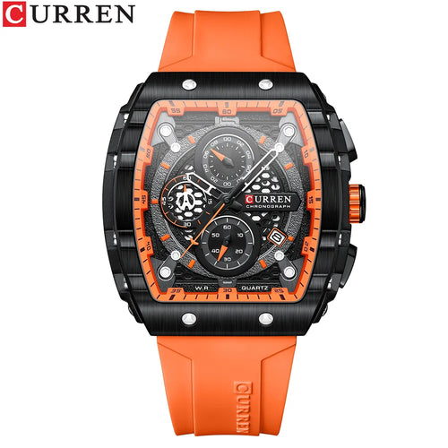 CURREN Top Brand Men's Watches Luxury Square Quartz Wristwatch