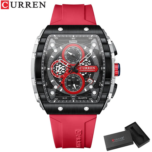 CURREN Top Brand Men's Watches Luxury Square Quartz Wristwatch