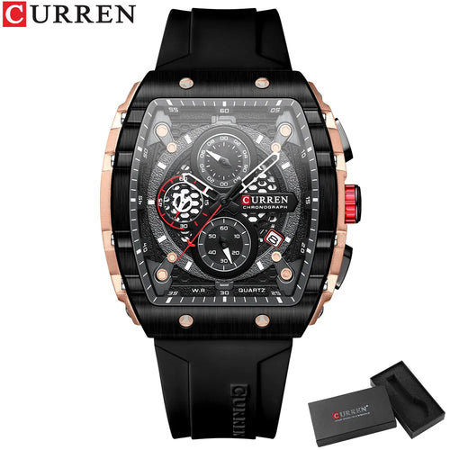 CURREN Top Brand Men's Watches Luxury Square Quartz Wristwatch