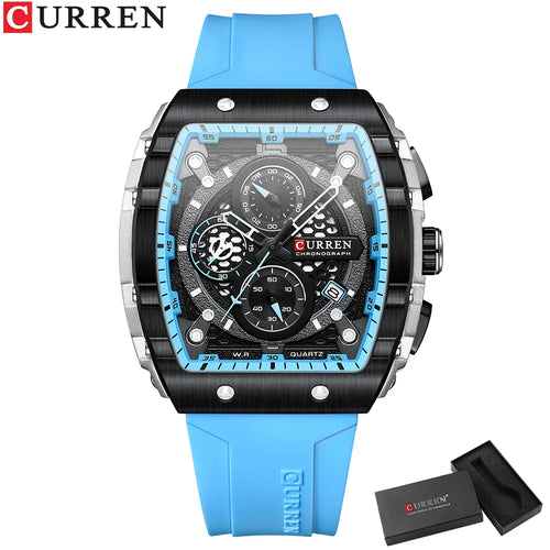 CURREN Top Brand Men's Watches Luxury Square Quartz Wristwatch