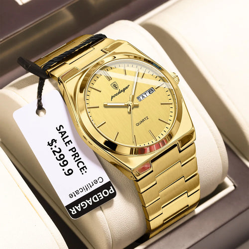 POEDAGAR Luxury Watches For Men Stainless Steel Waterproof Luminous